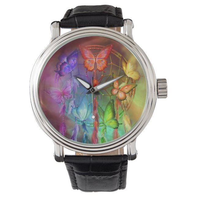 Chakra Dreams Vintage Leather Watch (Front)