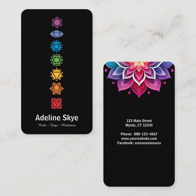 Chakra energy points business card (Front/Back)