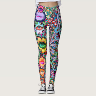 Chakra Floral Dreamer Colourful Unusual Mystical Leggings
