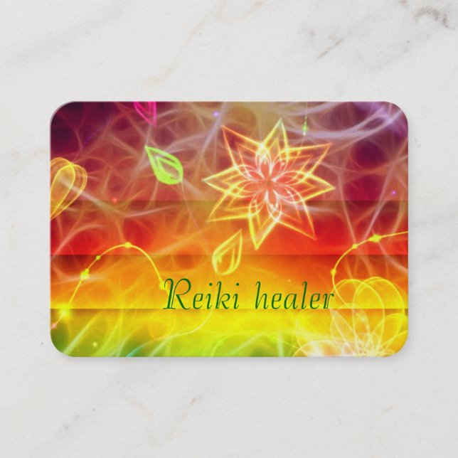 Chakra flower energy art by healing love business card (Front)