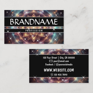 Chakra Flower of Life Glitter Sparkling Stars  Business Card