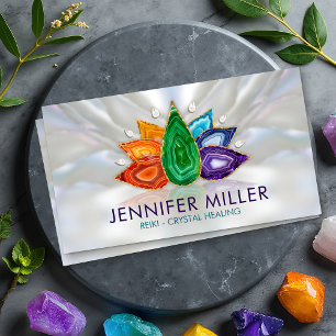 Chakra Geodes Lotus - Crystal Healing Business Card