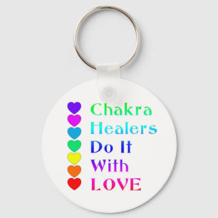 Chakra Healers Do It With Love in Rainbow Colours Key Ring