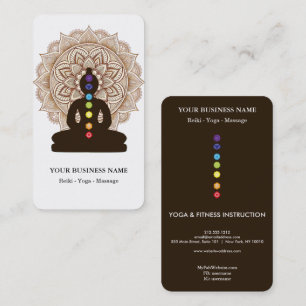 Chakra Healing Meditation Lotus Pose Man Mandala Business Card