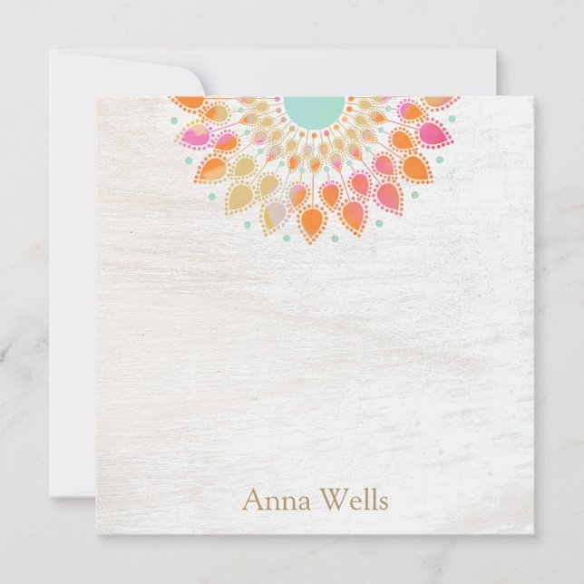 Chakra  Lotus Flower Floral Mandala  Card (Front)