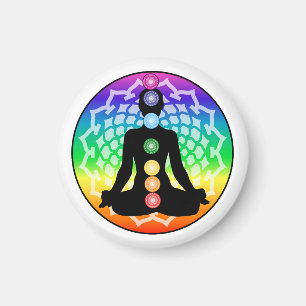 Chakra Lotus Magnet – Round Sacred Yoga Art