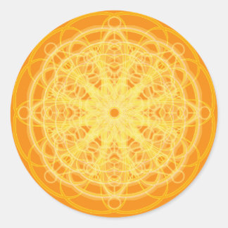 Chakra Mandala Sacred Geometry Bright Orange Classic Round Sticker