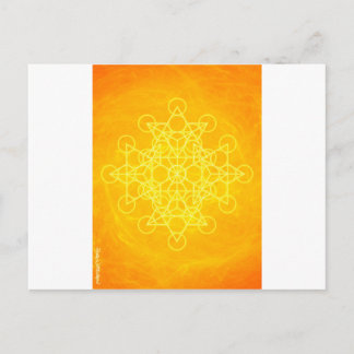 Chakra Mandala Sacred Geometry Bright Yellow Postcard