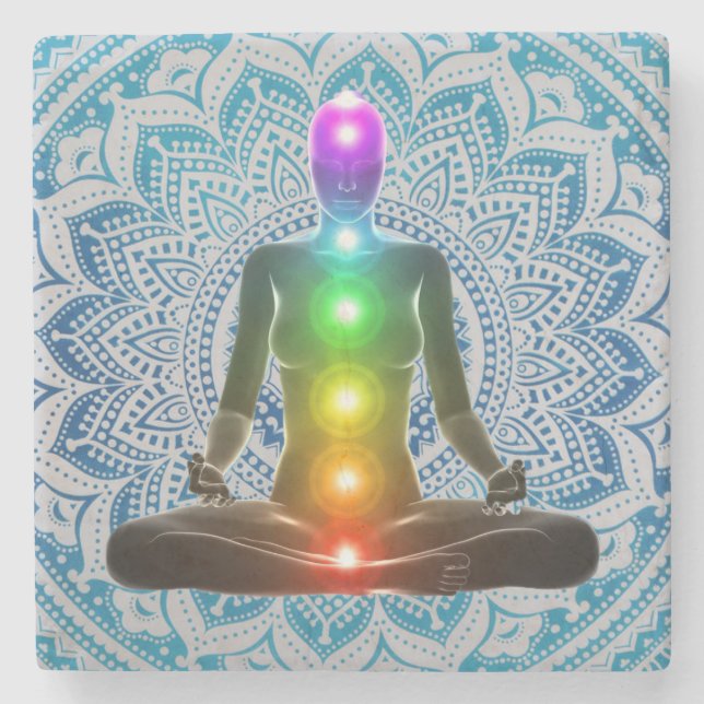 Chakra, Mandala, Spiritual Marble Coasters (Front)