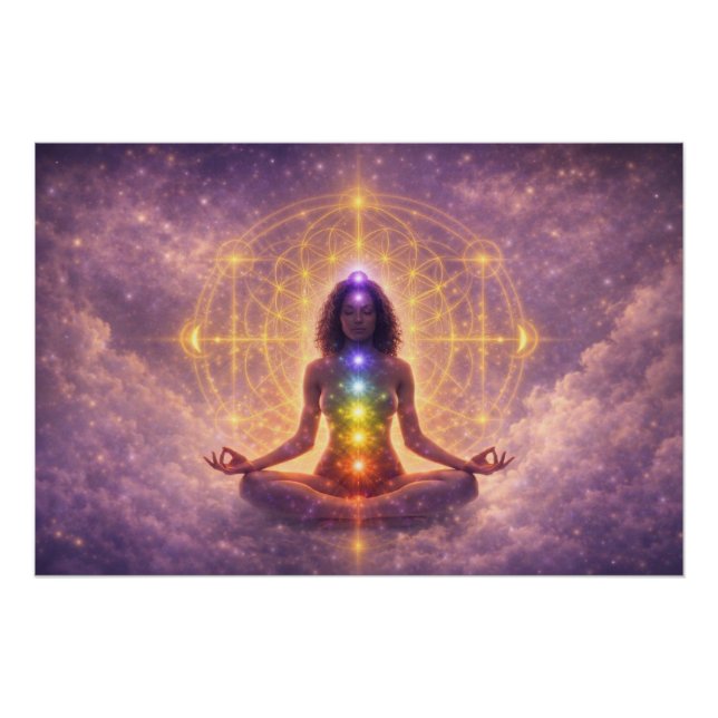 Chakra Meditation Glossy Poster Wall Art (Front)