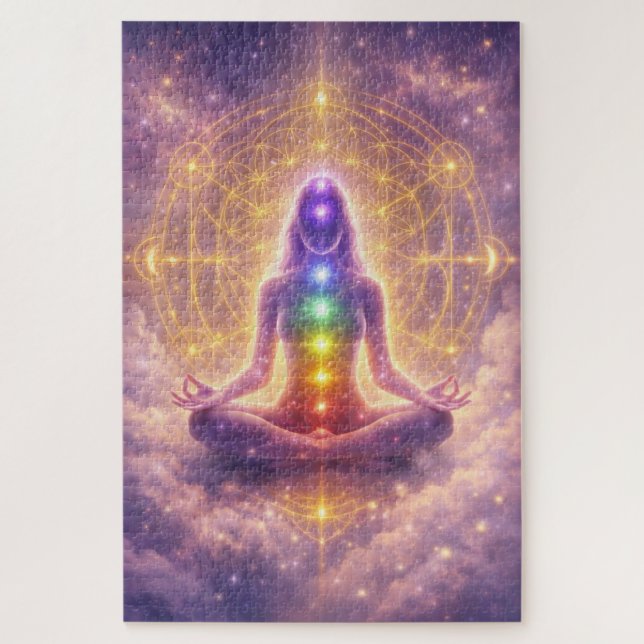 Chakra Meditation Puzzle Spiritual Art (Vertical)