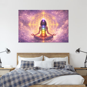 Chakra Meditation Stretched Canvas Wall Art