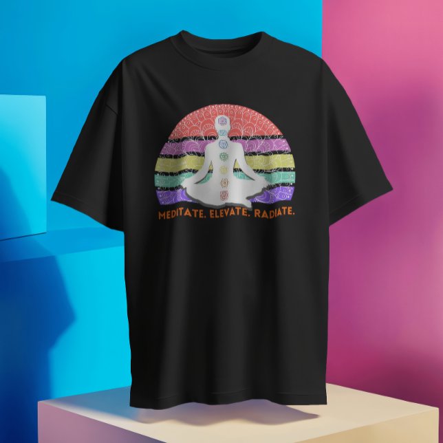 Chakra Meditation Yoga Rainbow Sunset T-Shirt (Creator Uploaded)
