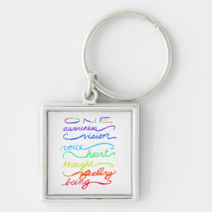 Chakra One Inspirational Words Art Keychains