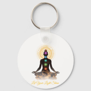 Chakra Silhouette Tabletop Plaque with Easel Key Ring
