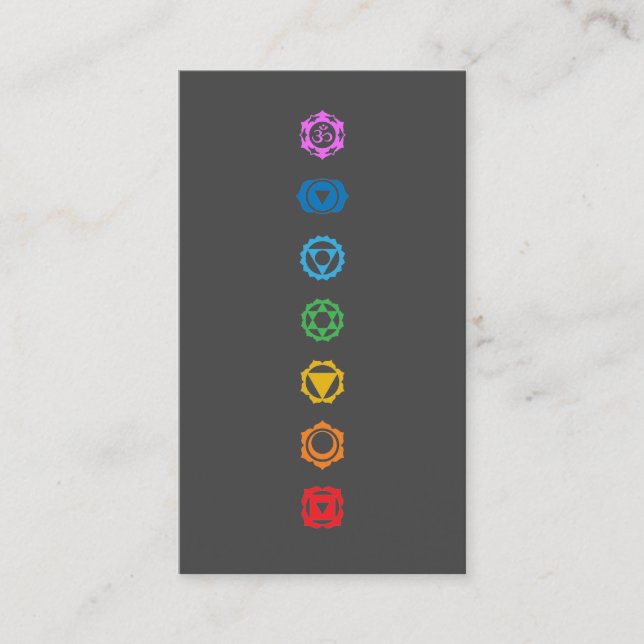 Chakra Symbol Business Card – Rainbow Energy (Front)