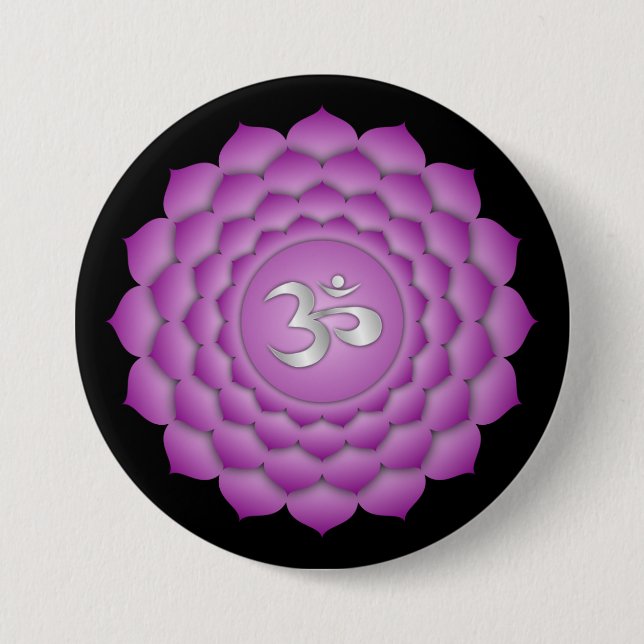 Chakra Violet Crown Zen Yoga Meditation 7.5 Cm Round Badge (Front)