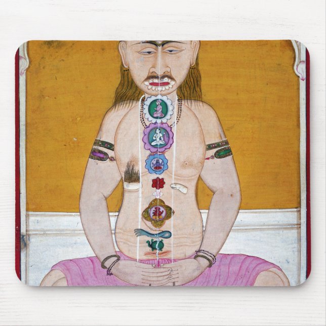 Chakra Yoga Illustration for Meditation Mouse Pad (Front)
