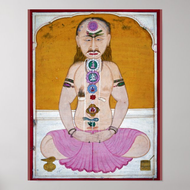 Chakra Yoga Illustration for Meditation Poster (Front)