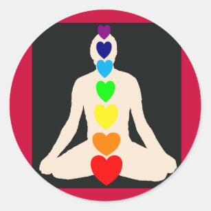 Chakra Yoga Lotus Position Gifts Classic Round Sticker