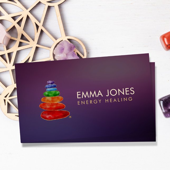 Chakra Zen Stones Energy Crystal Healing Business Card (Creator Uploaded)