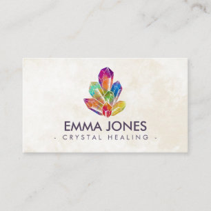 Chakras Crystals Cluster Business Card