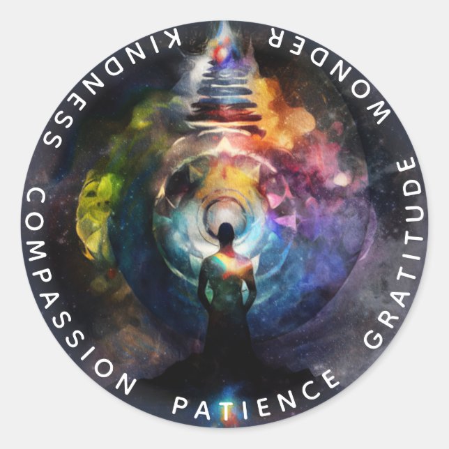 Chakras | Human Auras | Energy Healer Classic Round Sticker (Front)