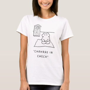 Chakras in Check   Yoga Cat Illustration T-Shirt