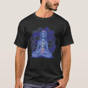 Chakras Yoga meditating inspired woman Om Spiritua T-Shirt