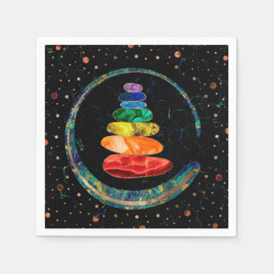 Chakras Zen Stones and Enso circle Napkin