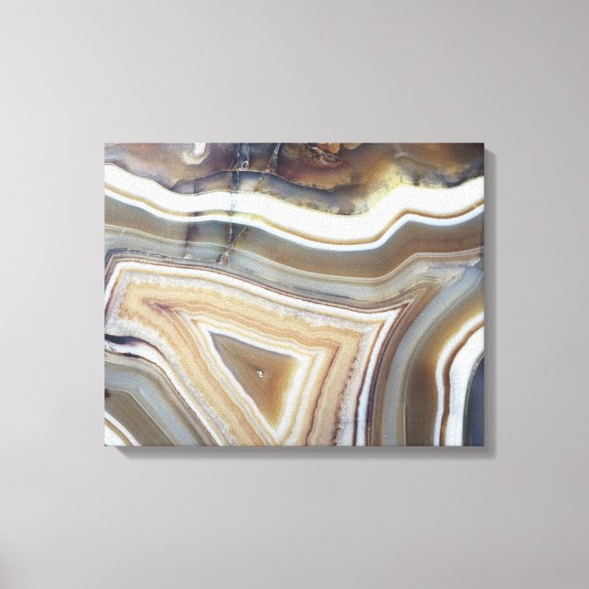 Chalcedony, a variety of Quartz known as Banded Ag Canvas Print (Front)