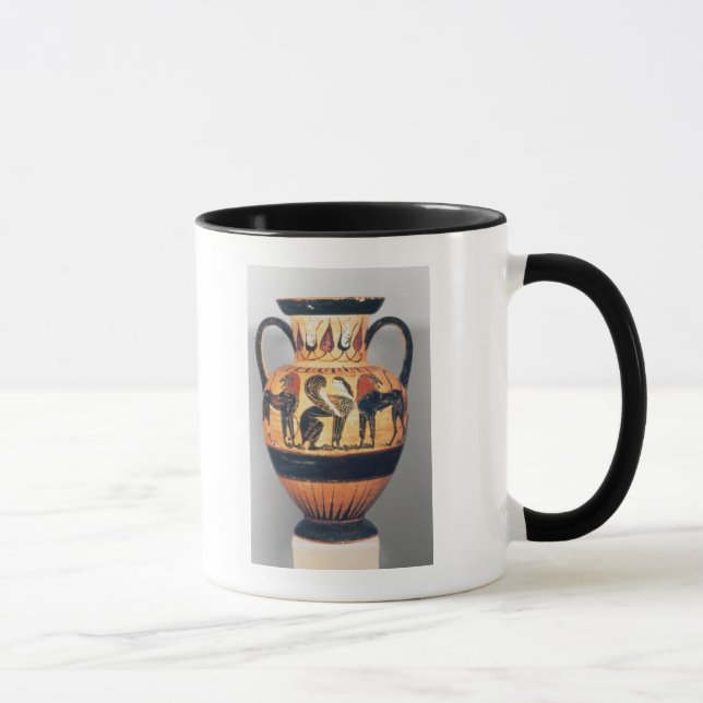 Chalcidian black figure amphora depicting a sphinx mug (Right)