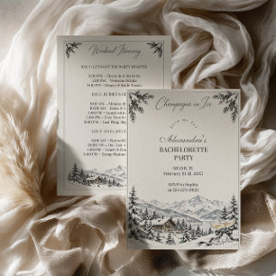 Chalet Champagne on Ice Bachelorette Invitation
