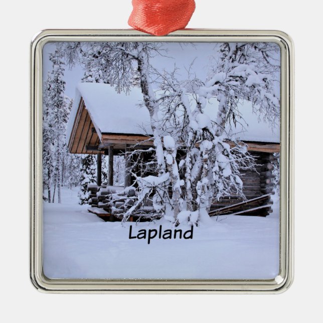 Chalet in Lapland Metal Tree Decoration (Front)