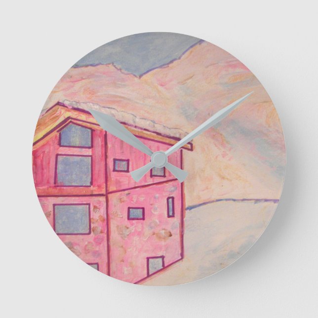 Chalet Snow Round Clock (Front)
