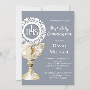Chalice Host First Communion Invitation