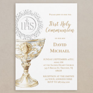 Chalice Host First Holy Communion Invitation