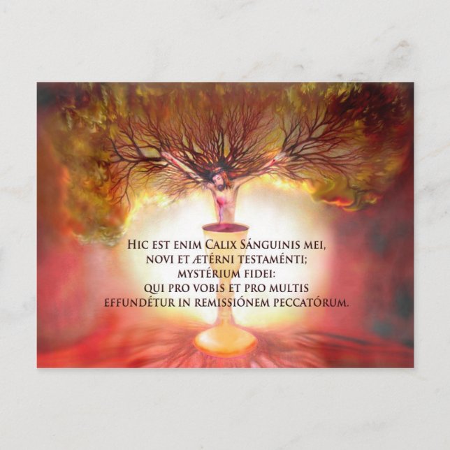 Chalice of Christ with Poem: The Holy Hour Postcard (Front)