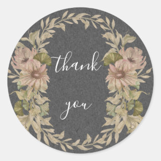 Chalk and Floral Thank You envelope seal