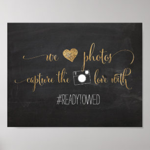 Chalk and Glitter Wedding Hash Tag Sign