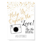 Chalk and Glitter Wedding Hash Tag Sign