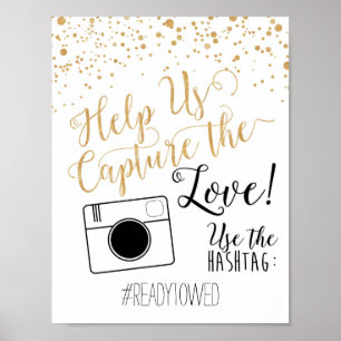 Chalk and Glitter Wedding Hash Tag Sign