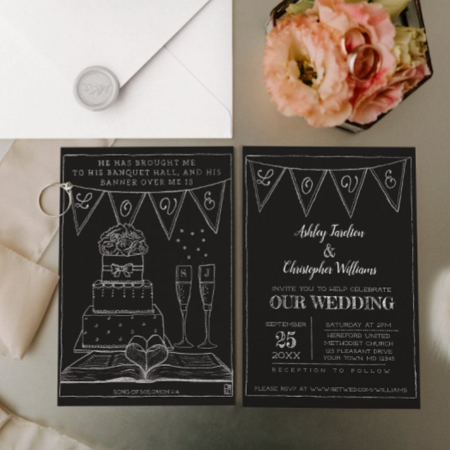 Chalk Banner Wedding Invitation (Creator Uploaded)