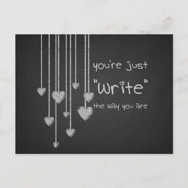 Chalk Board Heart School Kids Valentines Holiday Postcard (Front)