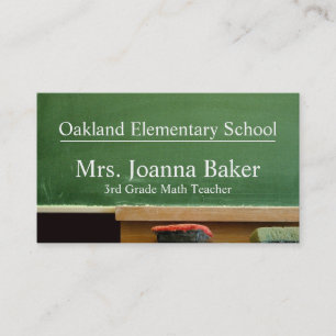 Chalk Board School Teacher Business Card