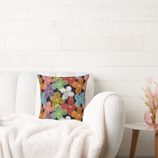 Chalk Daisies Cushion (Couch)