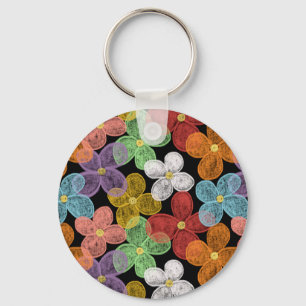 Chalk Daisies Key Ring