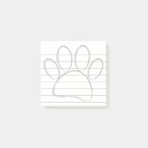 Chalk Dog Paw Tracks Lined 3x3 Post-it Notes