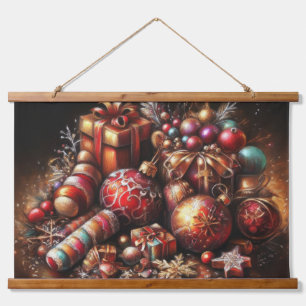 Chalk Drawing Christmas Gift Candy Ornament Hanging Tapestry