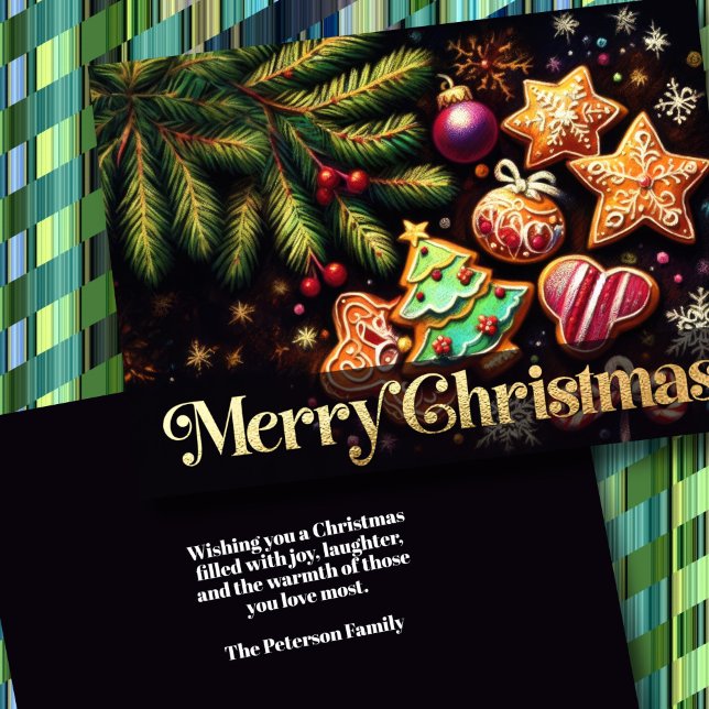 Chalk Drawing Decorated Christmas Cookies 2 Card (Creator Uploaded)